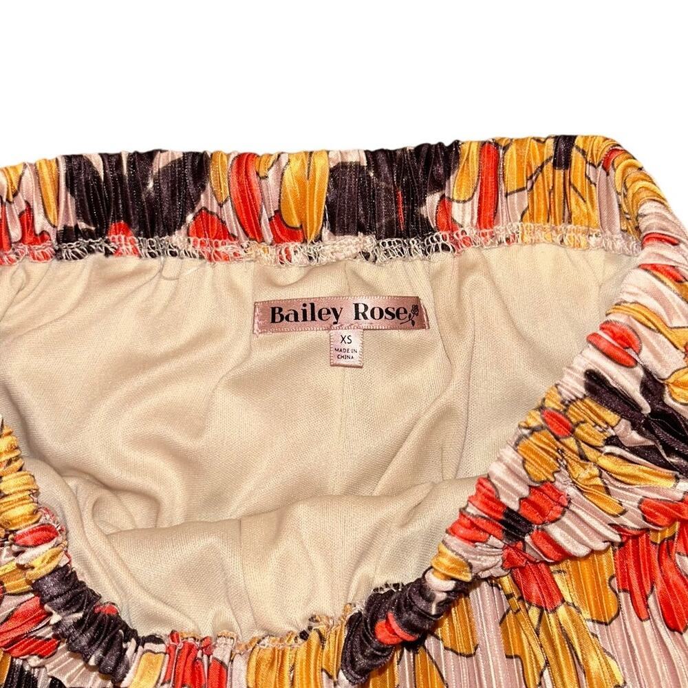 Bailey Rose Women's Floral Pleated Pants Mod Retro Wide Flair Leg Size X-Small - Picture 3 of 10